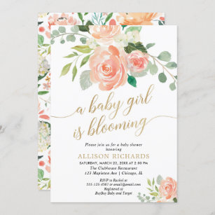 Baby In Bloom Invitations Zazzle