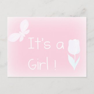 Spring baby girl - personalized birth announcement