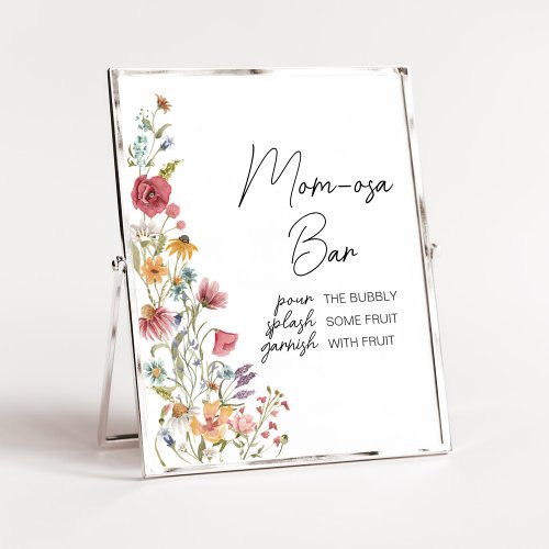 Spring Baby in Bloom Baby Shower Mom Osa Bar Poster