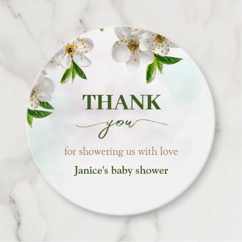 Spring Baby in Bloom Baby Shower Thank You Favor Tags