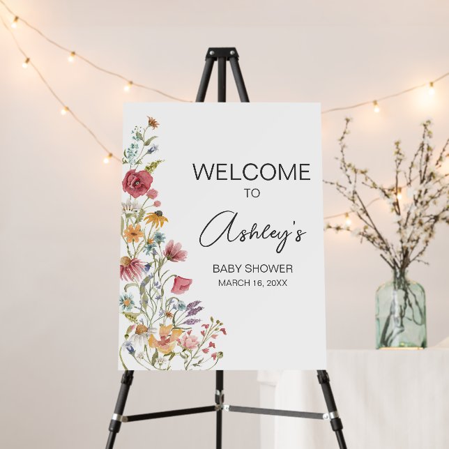 Spring Baby in Bloom Baby Shower Welcome Sign (In Situ (Stand))