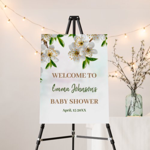 Spring Baby in Bloom Baby Shower Welcome Sign