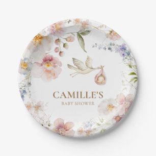 Spring Baby in Bloom Shower Paper Plates