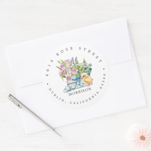 Spring Baby Shower  Easter Return Address Label