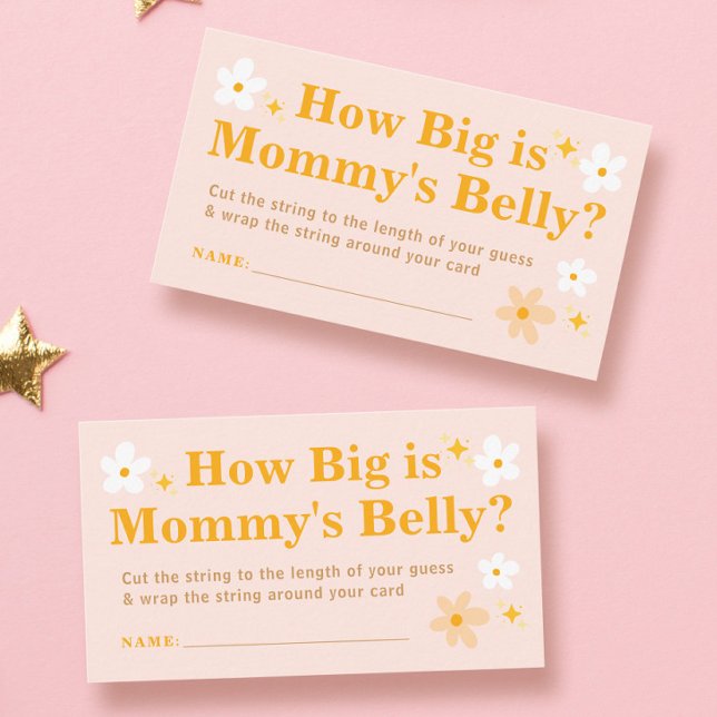 Spring Baby Shower How Big Is Mommy's Belly Game Enclosure Card (Creator Uploaded)
