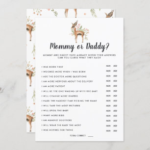 Spring Baby Shower Mommy or Daddy Game Invitation