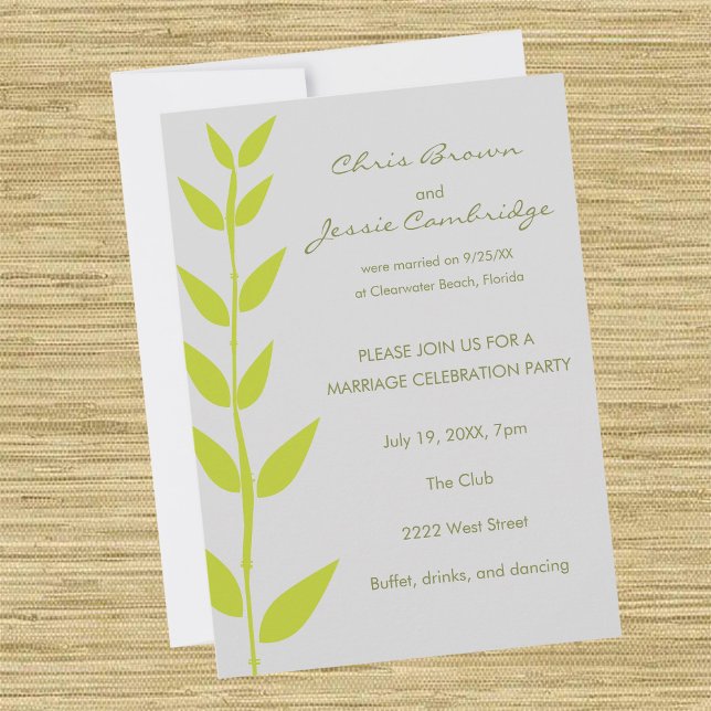 Spring Bamboo Already Married Party Invitation (Creator Uploaded)