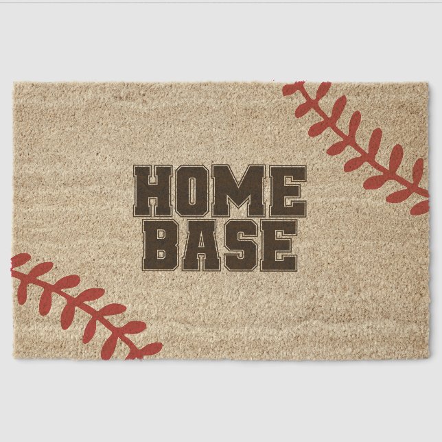 Spring Baseball Lover Welcome Coir Mat (Front)