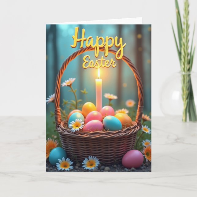 Spring Basket Bright Egg Card (Front)