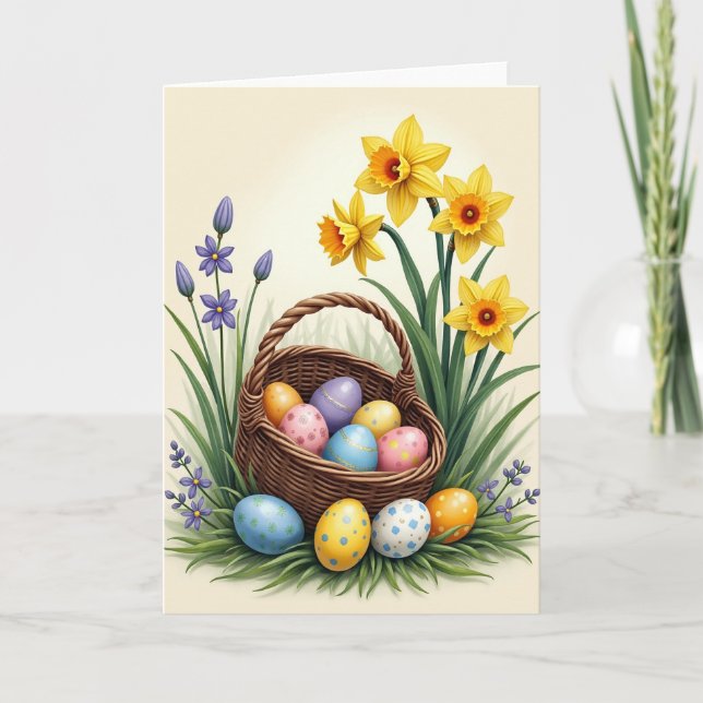 Spring Basket Celebration Card (Front)