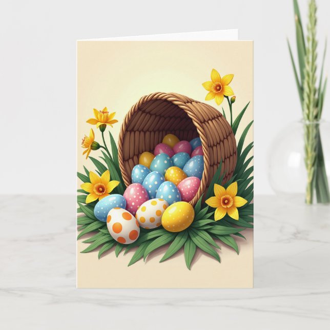 Spring Basket Egg Treasures Card (Front)