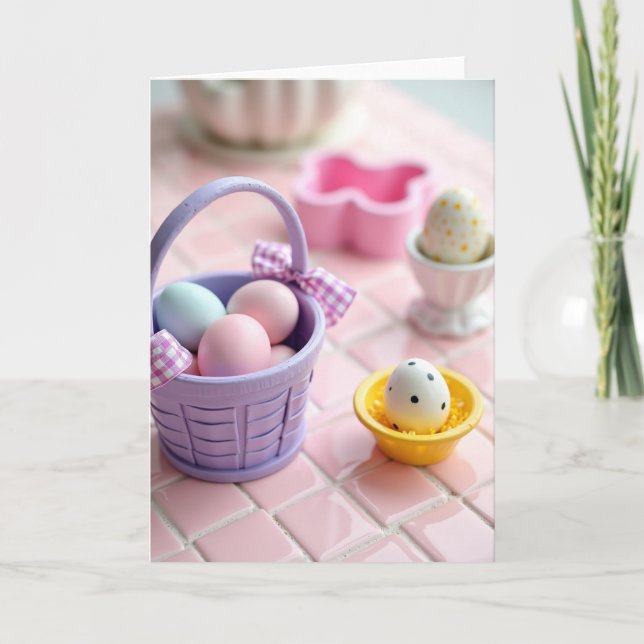Spring Basket Eggs Season Card (Front)