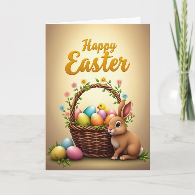 Spring Basket Friend Greeting Card (Front)