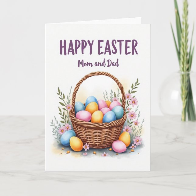 Spring Basket Surprise Greeting Card (Front)