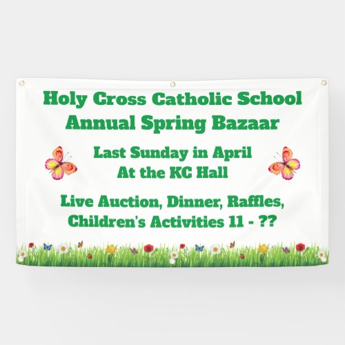 Spring Bazaar Church School Fundraiser Banner