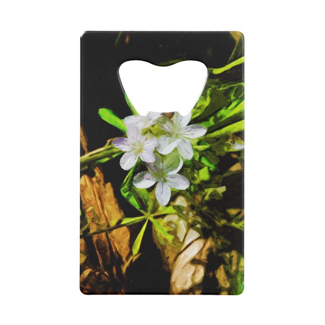 Spring Beauty a Wildflower Abstract Impressionis Credit Card Bottle Opener (Front)