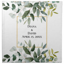 SPRING BEAUTY BOTANICAL GREENERY Cloth Napkin