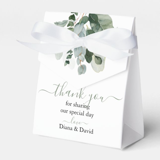 SPRING BEAUTY BOTANICAL GREENERY Wedding  Favor Boxes (Front Side)