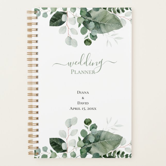 SPRING BEAUTY BOTANICAL GREENERY Wedding Planner (Front)