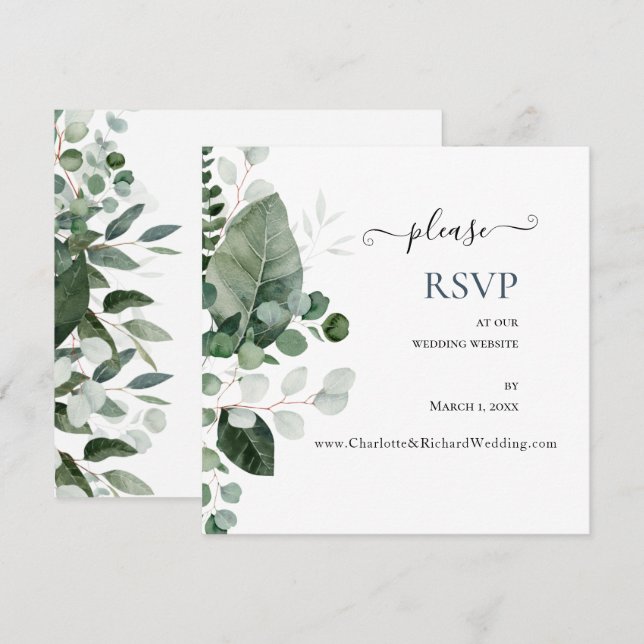 SPRING BEAUTY GREENERY Wedding Website RSVP   (Front/Back)