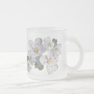 Spring Beauty Wildflower Frosted Glass Coffee Mug