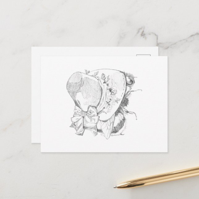Spring Bee Postcard (Front/Back In Situ)