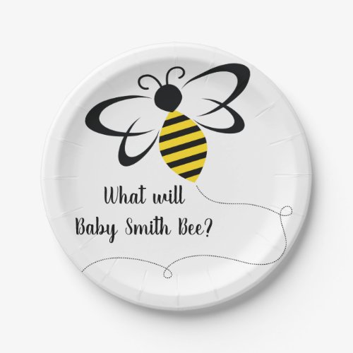 Spring Bee Themed Gender Reveal or Baby Shower Paper Plates