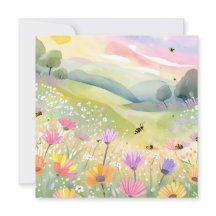 Spring Bees Flower Fields | Floral Colorful Nature
