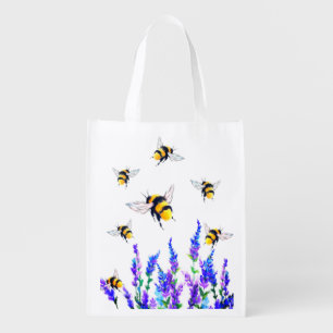 Spring Bees Grocery Bag