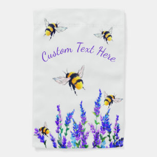 Spring Bees Spring Garden Flag with Custom Text