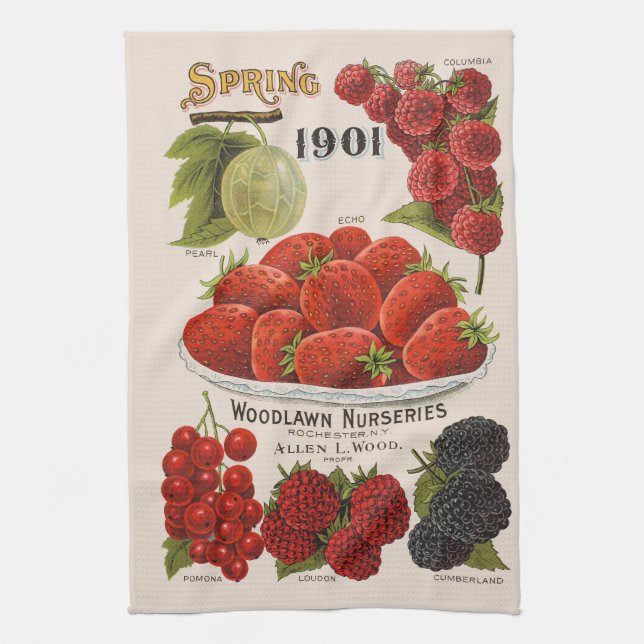 Spring berries  kitchen towel (Vertical)