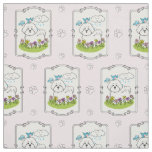 Spring Bichon Frise Dog with Flowers - Cute Fabric