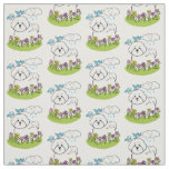 Spring Bichon Frise Dog with Flowers - Cute Fabric