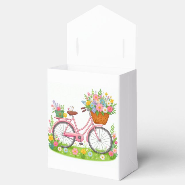 Spring Bicycle with Flowers and Bird Favor Boxes (Opened)