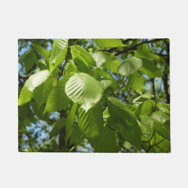 Spring Birch Leaves Green Tree Doormat (Front)