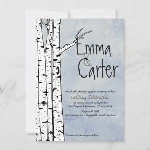 Spring Birch Tree Wedding Invitation