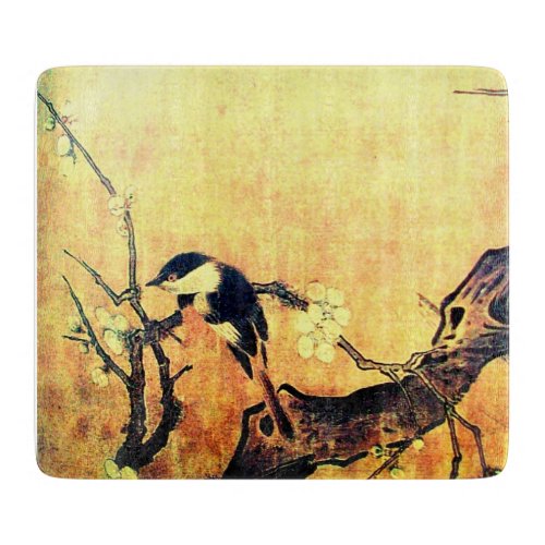 SPRING BIRD AND FLOWER TREE Yellow Brown  Cutting Board