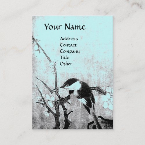 SPRING BIRD black bluegrey Business Card