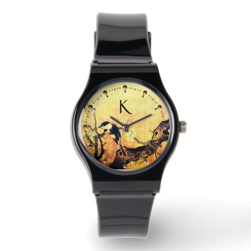 SPRING BIRDFLOWER TREE Gold Yellow Brown Monogram Watch