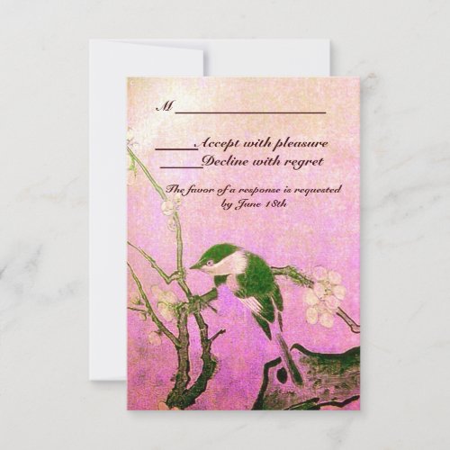 SPRING BIRD ON FLOWER TREE MONOGRAM PINK RSVP