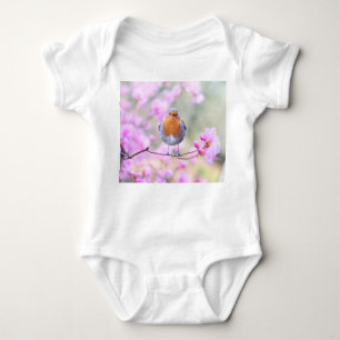 Spring Bird Robin Bird Baby Bodysuit