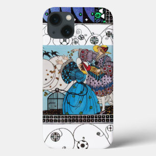 SPRING BIRDS AND SWIRLS / FASHION COSTUME DESIGNER iPhone 13 CASE