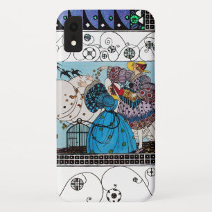 SPRING BIRDS AND SWIRLS / FASHION COSTUME DESIGNER iPhone XR CASE
