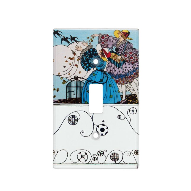 SPRING BIRDS AND SWIRLS / FASHION Geometric Swirls Light Switch Cover (Front)
