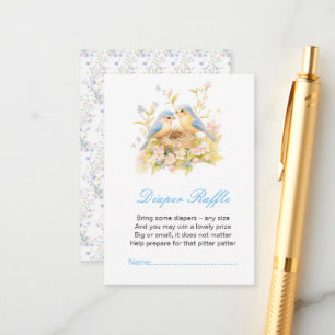 Spring Birds Baby Shower Diaper Raffle Enclosure Card