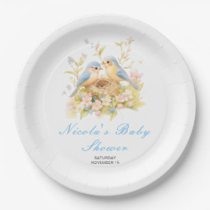 Spring Birds Baby Shower Paper Plates