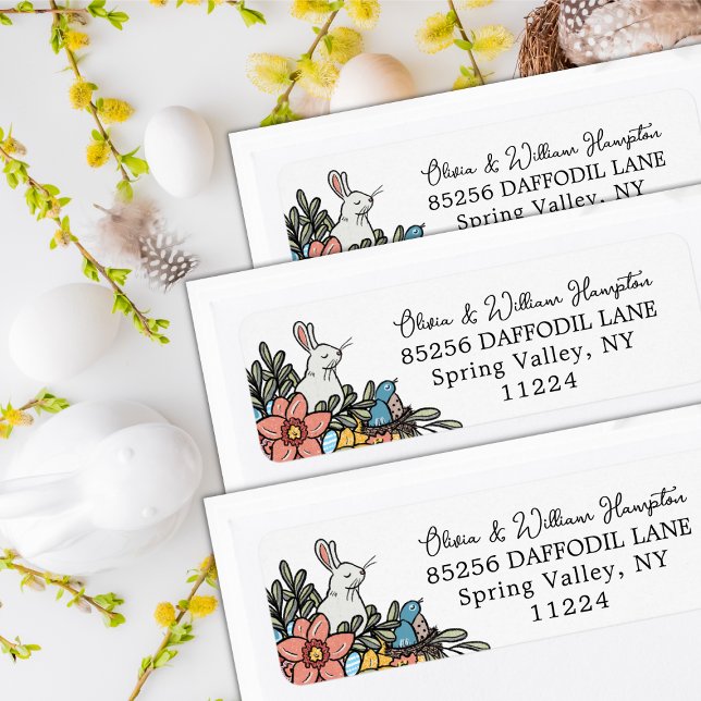 Spring Birds Baby Shower Return Address Label (Creator Uploaded)