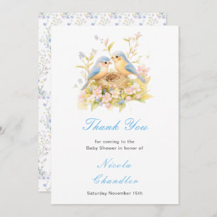 Spring Birds Baby Shower Thank You Card