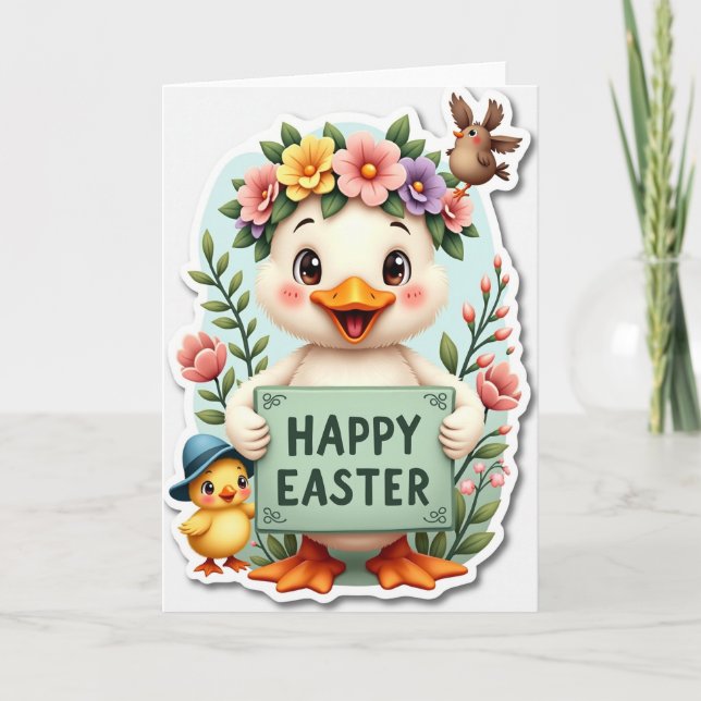 Spring Birds Celebration Card (Front)