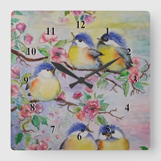 Spring Birds Clock (Front)